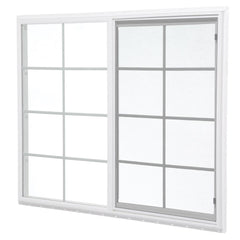 60x48 59.5x47.5 Window White Vinyl Sliding With Colonial Grids Grilles