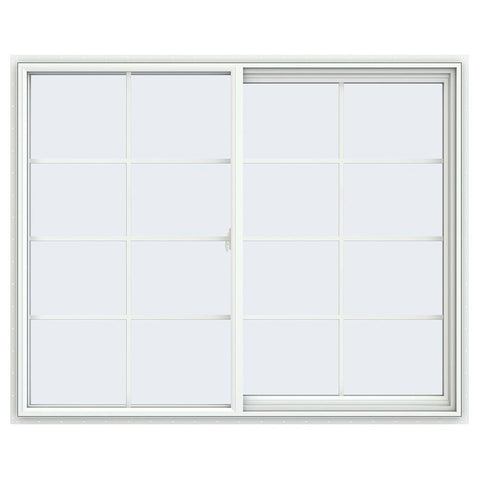 60x48 59.5x47.5 Window White Vinyl Sliding With Colonial Grids Grilles