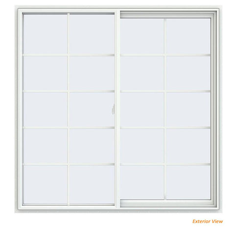 60x60 59.5x59.5 White Vinyl Sliding Window With Colonial Grids Grilles