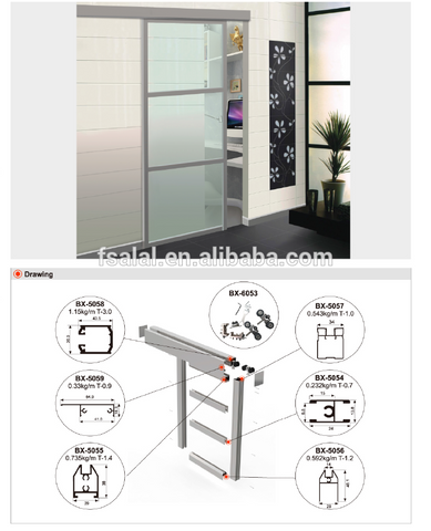 6063 T5 Aluminum sliding doors profiles for wardrobe,profiles aluminium aluminium profile system on China WDMA