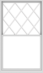 WDMA 60x102 (59.5 x 101.5 inch)  Aluminum Single Double Hung Window with Diamond Grids