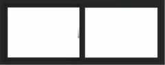 WDMA 60x24 (59.5 x 23.5 inch) Vinyl uPVC Black Slide Window without Grids Interior