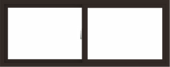WDMA 60x24 (59.5 x 23.5 inch) Vinyl uPVC Dark Brown Slide Window without Grids Interior