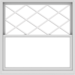 WDMA 60x60 (59.5 x 59.5 inch)  Aluminum Single Double Hung Window with Diamond Grids