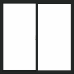 WDMA 60x60 (59.5 x 59.5 inch) Vinyl uPVC Black Slide Window without Grids Interior
