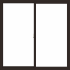 WDMA 60x60 (59.5 x 59.5 inch) Vinyl uPVC Dark Brown Slide Window without Grids Interior