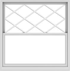 WDMA 60x61 (59.5 x 60.5 inch)  Aluminum Single Double Hung Window with Diamond Grids