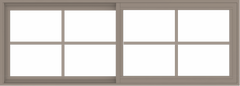 WDMA 66x24 (65.5 x 23.5 inch) Vinyl uPVC Brown Slide Window with Colonial Grids Exterior