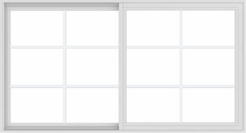 WDMA 66x36 (65.5 x 35.5 inch) Vinyl uPVC White Slide Window with Colonial Grids Exterior