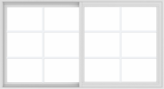 WDMA 66x36 (65.5 x 35.5 inch) Vinyl uPVC White Slide Window with Colonial Grids Exterior