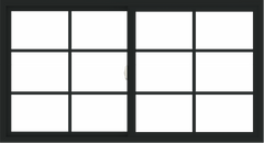 WDMA 66x36 (65.5 x 35.5 inch) Vinyl uPVC Black Slide Window with Colonial Grids Exterior