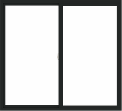 WDMA 66x60 (65.5 x 59.5 inch) Vinyl uPVC Black Slide Window without Grids Interior