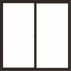WDMA 66x66 (65.5 x 65.5 inch) Vinyl uPVC Dark Brown Slide Window without Grids Interior