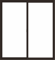 WDMA 66x72 (65.5 x 71.5 inch) Vinyl uPVC Dark Brown Slide Window without Grids Interior