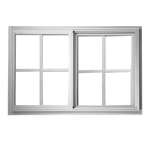 72x36  71.25x35.25 White Thermal Break Aluminum Sliding Windows With Low-E Glass & Grilles Between Glass