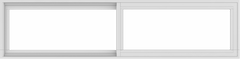 WDMA 72x18 (71.5 x 17.5 inch) Vinyl uPVC White Slide Window without Grids Exterior