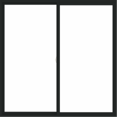 WDMA 72x72 (71.5 x 71.5 inch) Vinyl uPVC Black Slide Window without Grids Interior