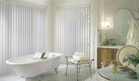 89mm PVC White Vertical slatted blinds for sliding glass door