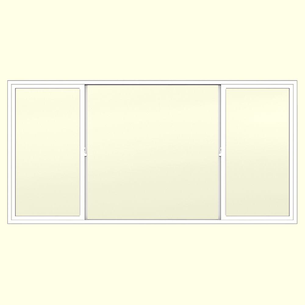 96x48 95.5x47.5 White Color Vinyl PVC Sliding Window With Fiberglass M ...