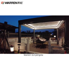 Warren 3x3 aluminum pergola with outdoor louvered roof waterproof