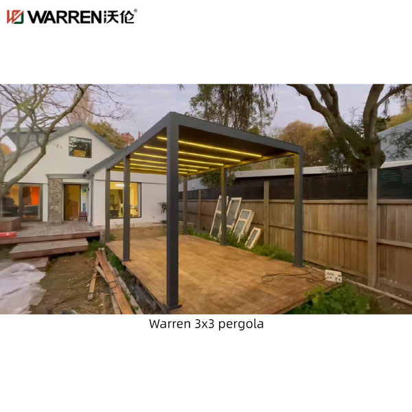 Warren 3x3 aluminum pergola with outdoor louvered roof waterproof
