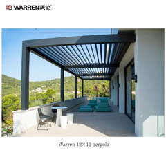 Warren 12x12 patio louvered pergola with outdoor aluminum alloy canopy