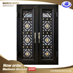 Accept custom front entry main wrought iron double door on China WDMA