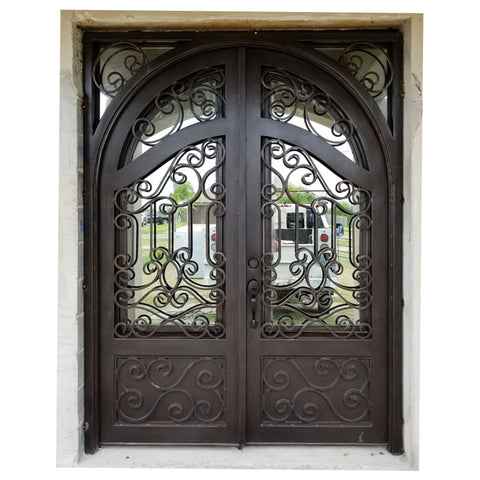 Accept custom front entry main wrought iron double door on China WDMA