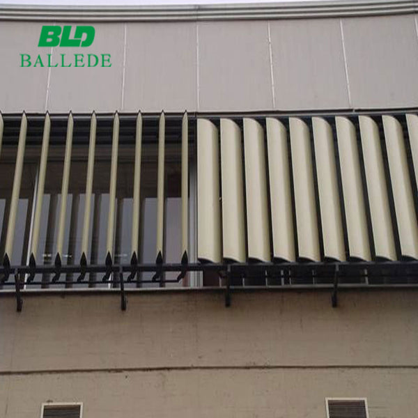 Adjustable fixed exterior building shade aluminium aerofoil motor louver panels window for air ventilation on China WDMA