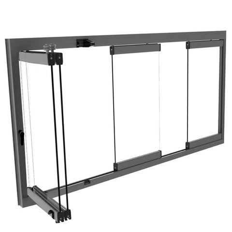 Aluminium Accordion Sliding Bi Fold Balcony Glazing Folding Invisible Frameless Double Glass Window With Thermal Break on China WDMA