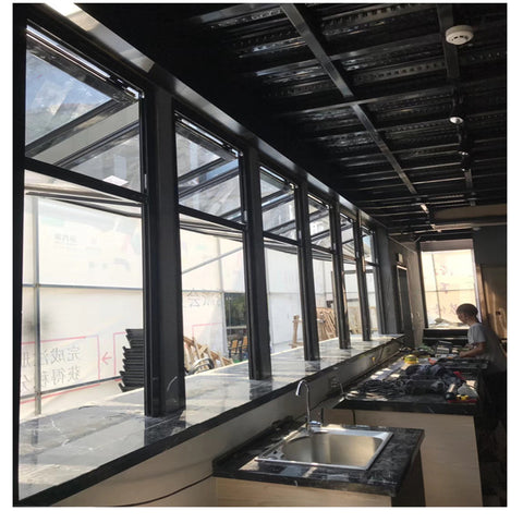 Aluminium Bi fold Window Fold Up Glass Windows American Vertical Roll Up Grid Folding Window For Bar Shop Coffee on China WDMA