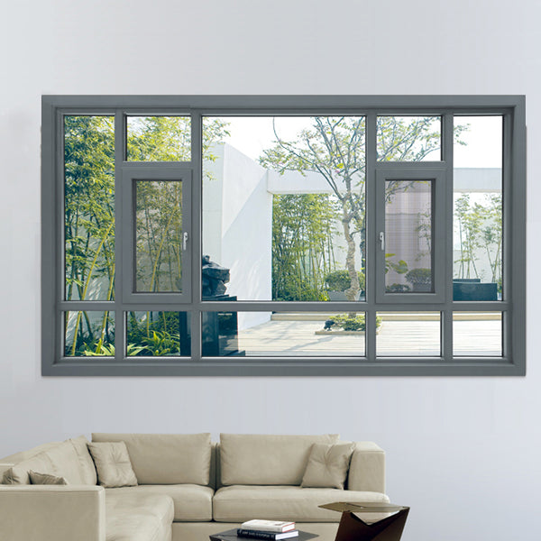 Aluminium Floor to ceiling large glass windows / casement window with mosquito net on China WDMA