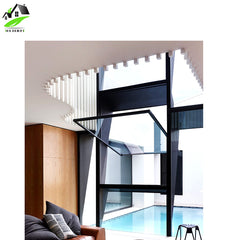 Aluminium Frame Vertical Pivot Window with Tempered Glass on China WDMA