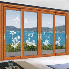 Aluminium Frame tempered glass interior sliding door with grill design on China WDMA