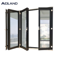 Aluminium commercial hurricane resistant sliding bi folding glass doors China factory price on China WDMA