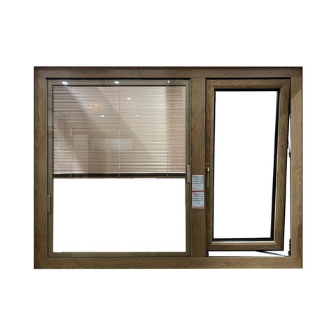 Aluminium double glazed top hung window with built in blinds on China WDMA
