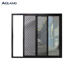 Aluminium frame commercial glazed sliding door with security mesh for exterior area on China WDMA on China WDMA