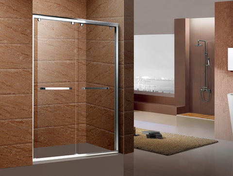 Aluminium framed tempered glass sliding shower door with roller on China WDMA