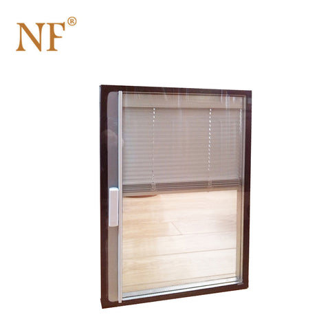 Aluminium insulated double glass window with blind inside on China WDMA
