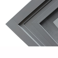 Aluminium tempered glass sliding window with stainless steel mesh on China WDMA