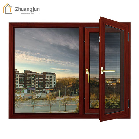 Aluminum Casement Glass Window Frame with Intergrated Stainless Steel Screen on China WDMA