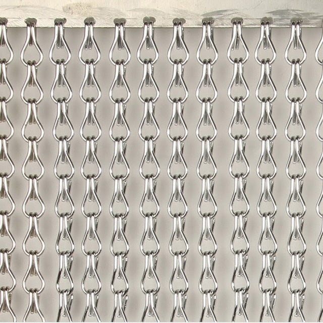 Chain Link Window Panel Aluminum Chain Link Curtain usded as doorway fly screen and room divid ...