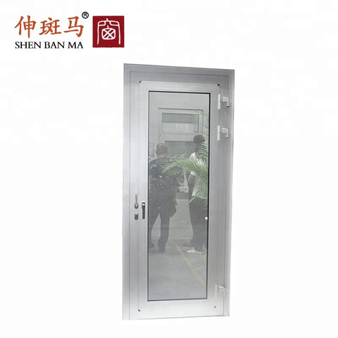Aluminum Frame Glass Residential Entry Doors Single Leaf Double Swing Door on China WDMA