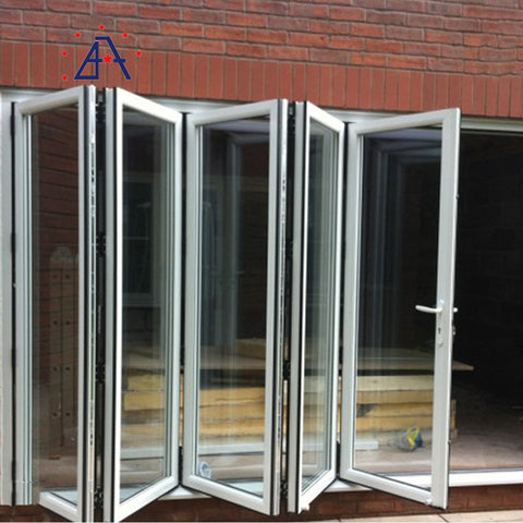 Aluminum Tempered Double Glazed Glass Folding Windows and Doors on China WDMA
