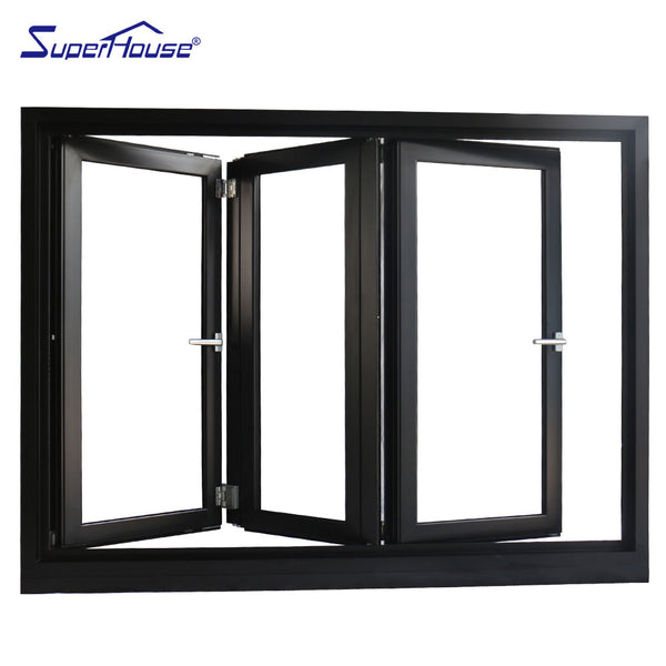 Aluminum alloy frame material bi folding glass windows on China WDMA