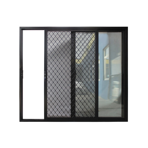 Aluminum commerical large sliding glass door with security screen on China WDMA