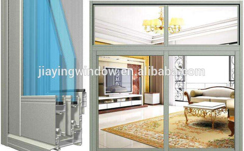 Aluminum double hung windows/aluminum fixed window with grill design on China WDMA