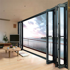 Aluminum folding window door design with double glass on China WDMA