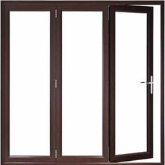 Aluminum glass panel accordion bifold folding door with built-in blinds on China WDMA