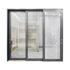Aluminum sliding glass doors with built in blinds between glass in dubai on China WDMA